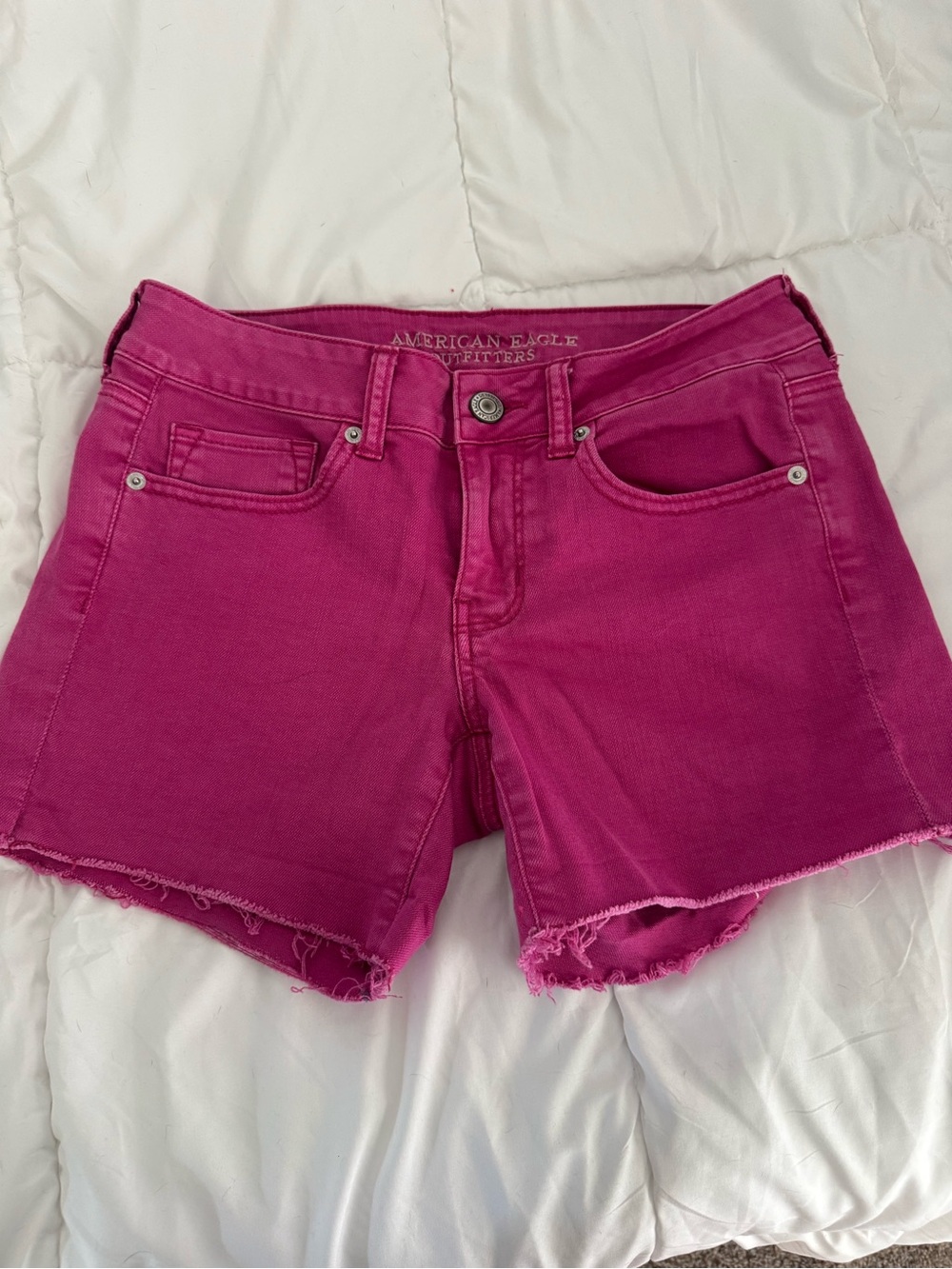 American Eagle Outfitters Bright Pink Denim Cutoff Shorts